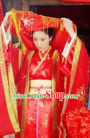 Chinese Ancient Song Dynasty Nobility Lady Wedding Dress Su Xiaomei Embroidered Replica Costume for Women