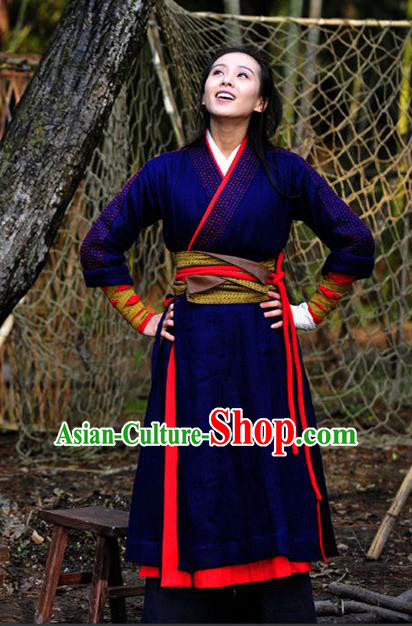 Chinese Ancient Southern Song Dynasty Female Swordsman Replica Costume for Women