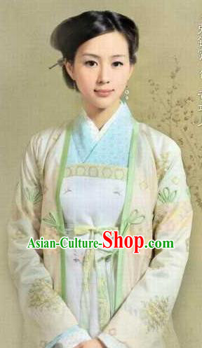 Chinese Ancient Southern Song Dynasty Female Weavers Huang Daopo Replica Costume for Women