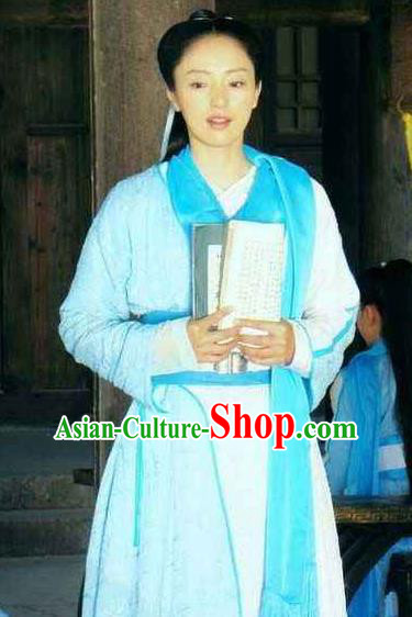 Chinese Ancient Song Dynasty Su Shi Sister Poetess Embroidered Replica Costume for Women