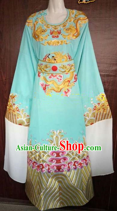 China Traditional Beijing Opera Niche Green Dragon Robe Chinese Peking Opera Number One Scholar Scholar Costume