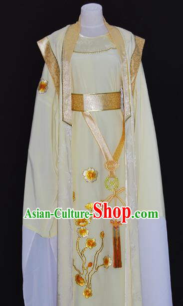 China Traditional Beijing Opera Niche Yellow Robe Chinese Peking Opera Scholar Costume