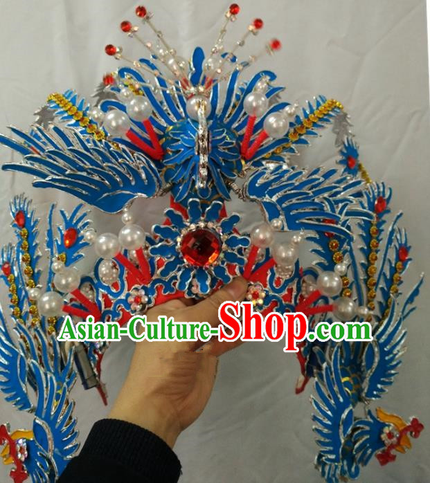 China Traditional Beijing Opera Actress Hair Accessories Chinese Peking Opera Huadan Phoenix Coronet for Women