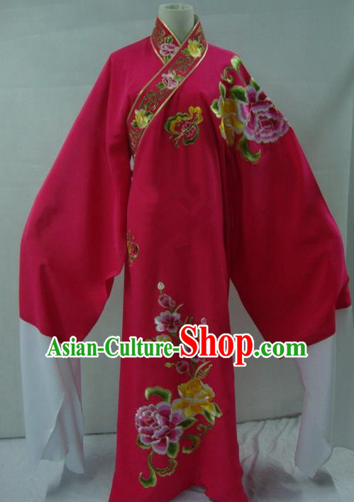 China Traditional Beijing Opera Niche Costume Embroidered Flowers Rosy Robe Chinese Peking Opera Scholar Clothing for Adults