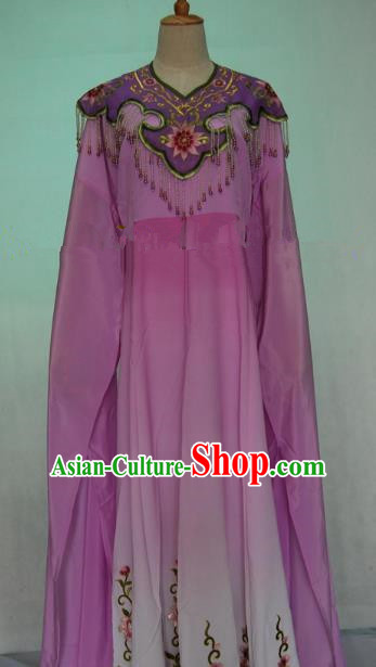 China Traditional Beijing Opera Actress Embroidered Purple Dress Chinese Peking Opera Princess Costume