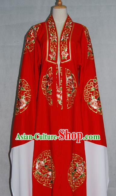 China Traditional Beijing Opera Niche Costume Embroidered Red Cape Chinese Peking Opera Scholar Clothing for Adults