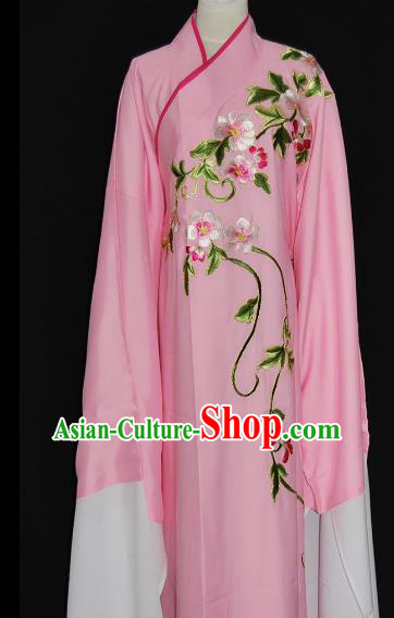 China Traditional Beijing Opera Niche Costume Embroidered Flowers Pink Robe Chinese Peking Opera Scholar Clothing for Adults