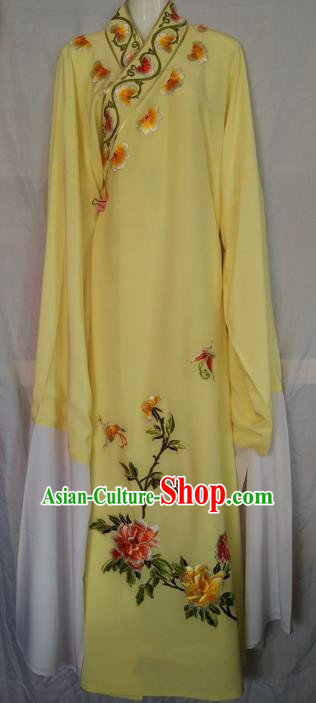 China Beijing Opera Niche Embroidered Yellow Robe Chinese Traditional Peking Opera Scholar Costume for Adults