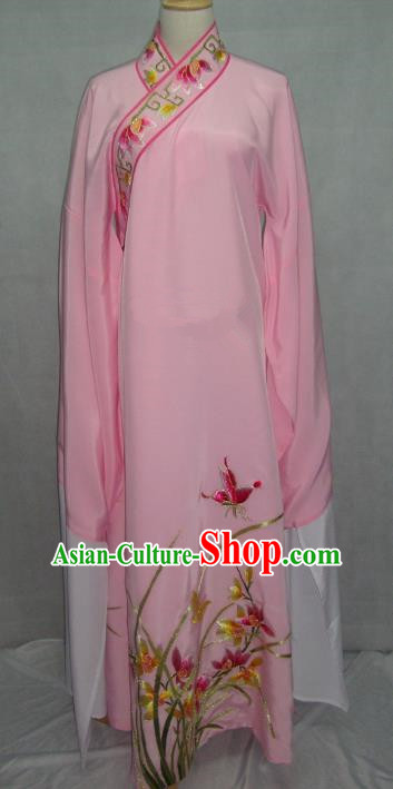 China Beijing Opera Niche Embroidered Orchid Pink Robe Chinese Traditional Peking Opera Scholar Costume for Adults