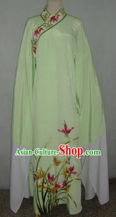 China Beijing Opera Niche Embroidered Orchid Green Robe Chinese Traditional Peking Opera Scholar Costume for Adults