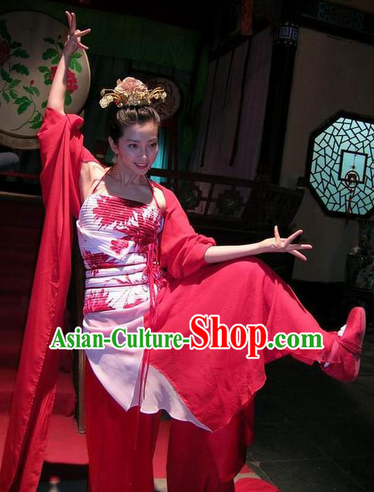 Chinese Traditional Song Dynasty Courtesan Dance Dress Geisha Replica Costume for Women