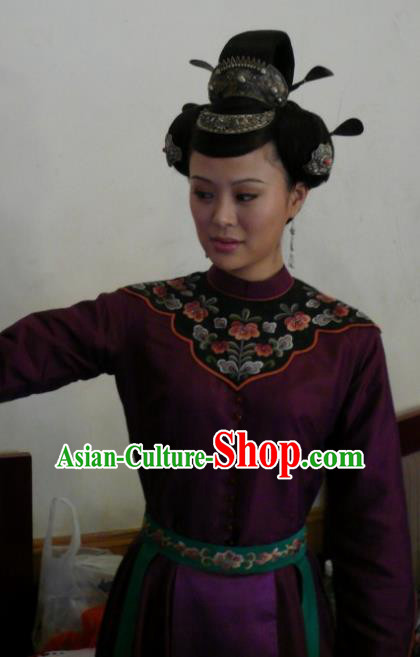 Chinese Traditional Tang Dynasty Princess Taiping Embroidered Dress Palace Lady Replica Costume for Women