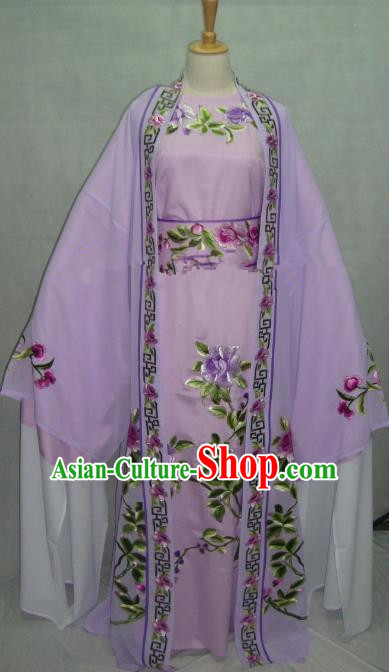 China Beijing Opera Niche Embroidered Peony Purple Clothing Chinese Traditional Peking Opera Scholar Costume for Adults