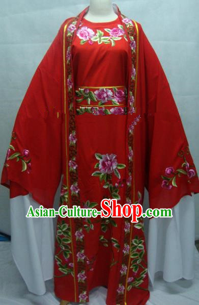 China Beijing Opera Niche Embroidered Peony Red Clothing Chinese Traditional Peking Opera Scholar Costume for Adults