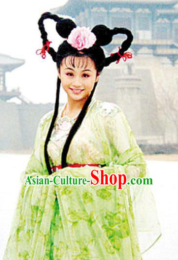 Chinese Traditional Tang Dynasty Palace Princess Wen Cheng Embroidered Dress Replica Costume for Women
