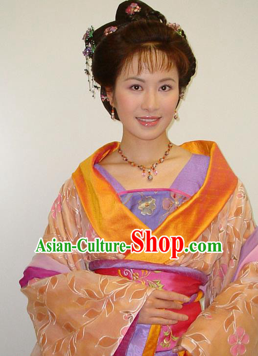 Chinese Traditional Tang Dynasty Novel Romance of the West Chamber Cui Yingying Dress Replica Costume for Women