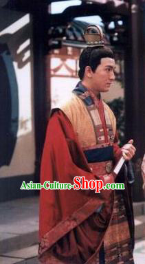 Traditional Chinese Tang Dynasty De Emperor Li Kuo Replica Costume for Men