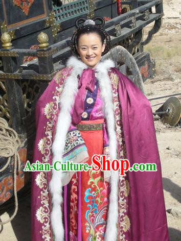 Chinese Traditional Tang Dynasty Palace Princess Embroidered Replica Costume Complete Set for Women