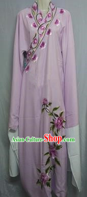 China Beijing Opera Lang Scholar Niche Costume Purple Embroidered Peony Robe for Adults
