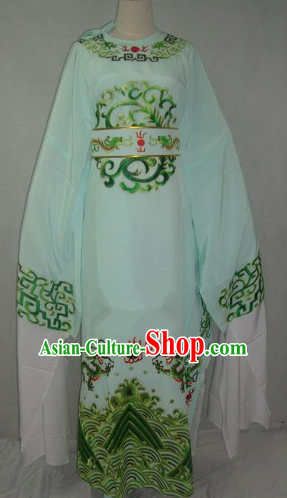 Traditional Chinese Beijing Opera Niche Costume Beijing Opera Embroidered Green Robe for Adults
