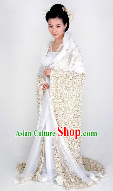 Chinese Traditional Tang Dynasty Imperial Consort Mullet Dress Embroidered Replica Costume for Women