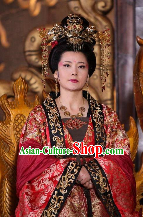 Chinese Ancient Tang Dynasty Embroidered Dress Empress Wei Replica Costume for Women