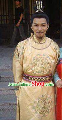 Traditional Chinese Tang Dynasty Emperor Ruizong Li Dan Imperial Robe Replica Costume for Men