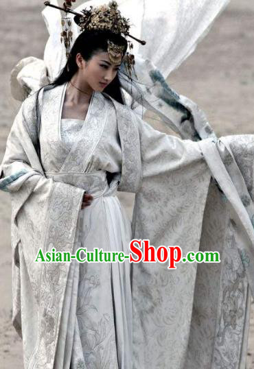 Chinese Ancient Theatre Princess Hanfu Embroidered Costume and Headpiece Complete Set