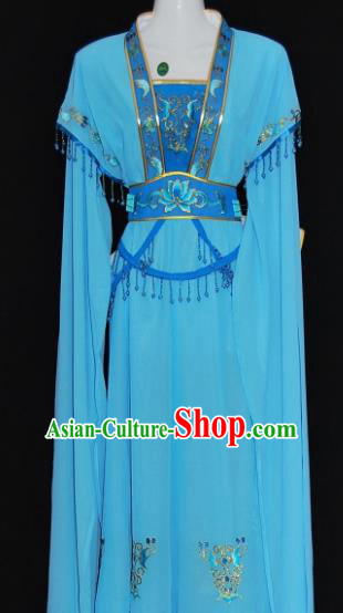 Traditional China Beijing Opera Actress Blue Dress Chinese Peking Opera Diva Costume