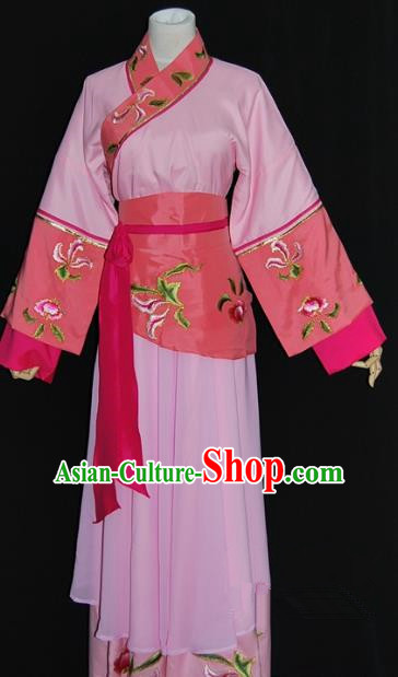 Traditional China Beijing Opera Diva Pink Dress Chinese Peking Opera Maidservants Costume