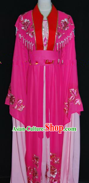 Traditional China Beijing Opera Diva Rosy Dress Chinese Peking Opera Embroidered Costume