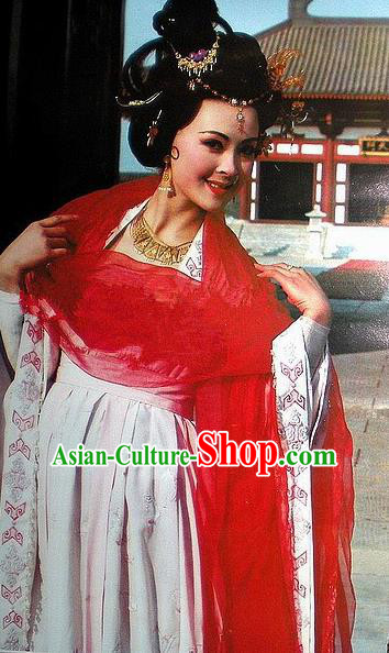 Chinese Ancient Tang Dynasty Consort Yang Dress Palace Lady Replica Costume for Women