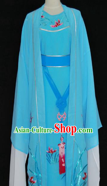 Traditional Chinese Beijing Opera Blue Costume Peking Opera Niche Clothing for Adults