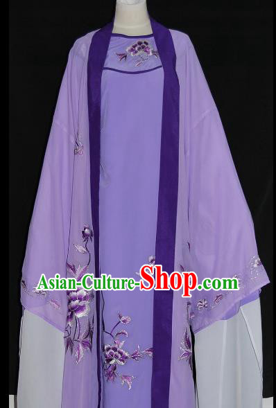 Traditional Chinese Beijing Opera Scholar Purple Robe Costume Peking Opera Niche Clothing for Adults