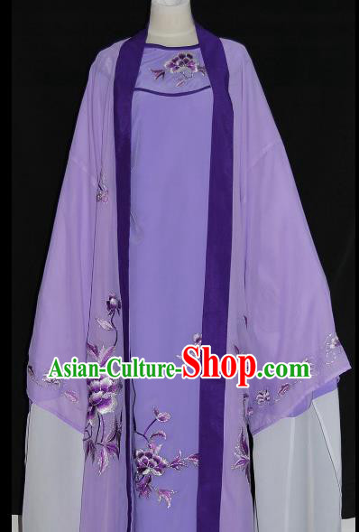 Traditional Chinese Beijing Opera Scholar Purple Robe Costume Peking Opera Niche Clothing for Adults