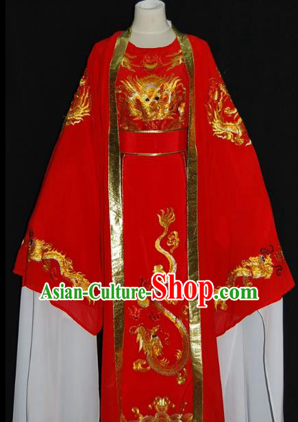 Traditional Chinese Beijing Opera Prince Red Robe Costume Peking Opera Young Men Clothing for Adults