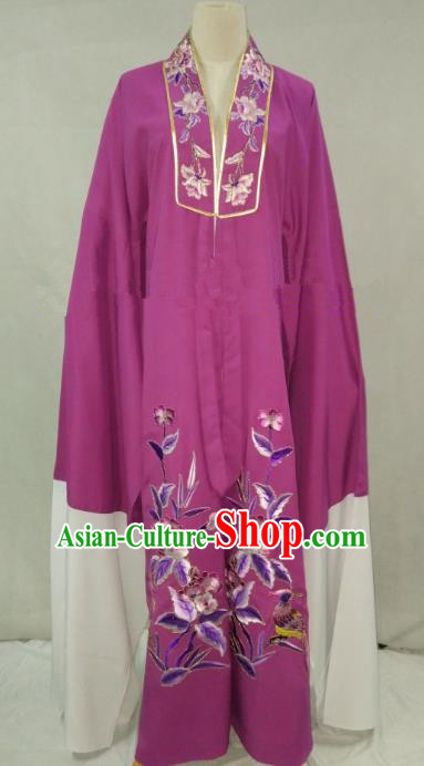 Traditional Chinese Beijing Opera Niche Purple Cape Peking Opera Young Men Costume for Adults