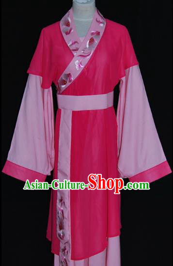 Traditional Chinese Beijing Opera Maidservants Rosy Dress Peking Opera Young Lady Costume