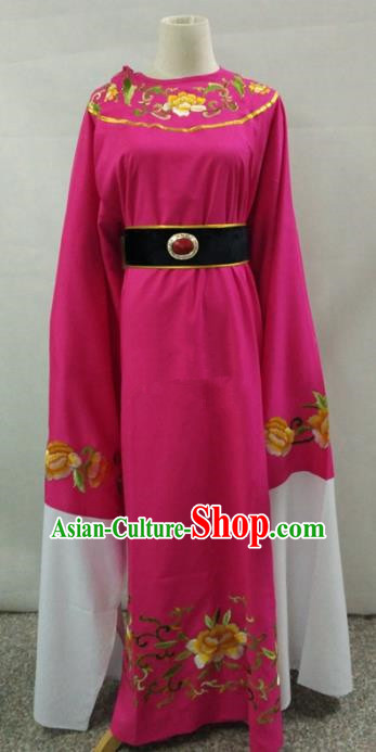 Traditional Chinese Beijing Opera Niche Water Sleeve Rosy Robe Peking Opera Young Men Costume for Adults