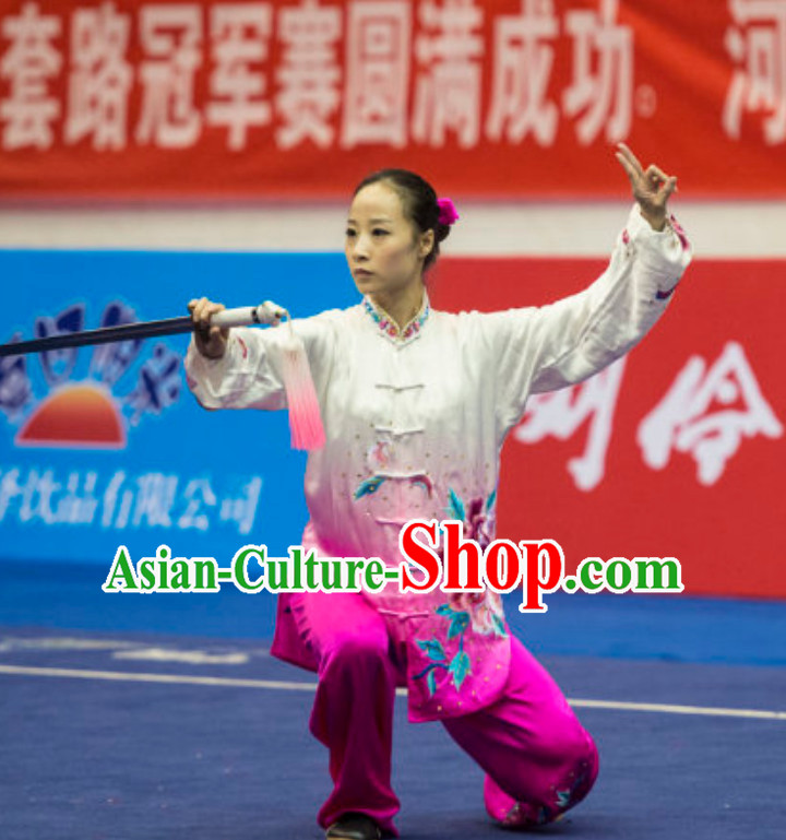 Color Changing Top Female Taiji Quan Uniforms Kung Fu Suit Kung Fu Uniform Chinese Jacket Taiji Clothes Dress Dresses Kung Fu Clothing Embroidered Tai Chi Suits Custom Kung Fu Embroidery Uniforms