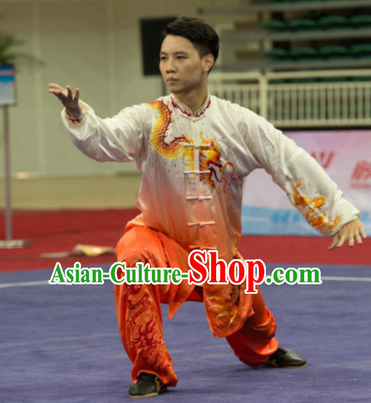 Top Taiji Garment Long Sleeves Kung Fu Uniforms Tai Chi Uniforms Martial Arts Blouse Pants Kung Fu Suits Kungfu Outfit Professional Kung Fu Clothing Complete Set for Men Boys Kids Teenagers