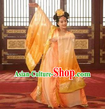 Ancient Chinese Tang Dynasty Consort Yang Hanfu Dance Dress Palace Lady Replica Costume for Women