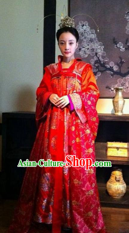 Chinese Tang Dynasty Historical Costume Ancient Imperial Consort Wedding Dress Replica Costume for Women