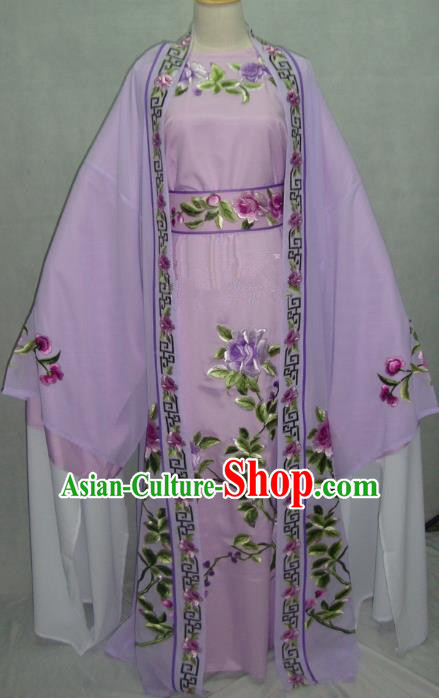 Traditional Chinese Beijing Opera Young Men Purple Robe Peking Opera Niche Costume for Adults