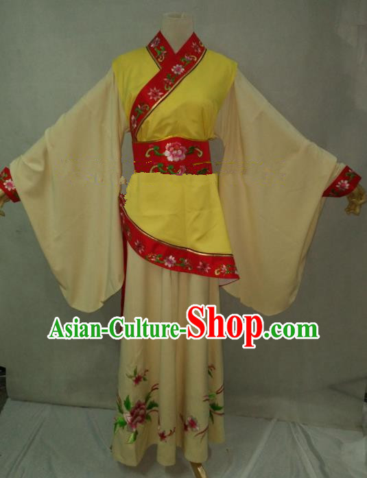 Traditional Chinese Beijing Opera Young Lady Embroidered Costume Professional Peking Opera Maidservants Clothing