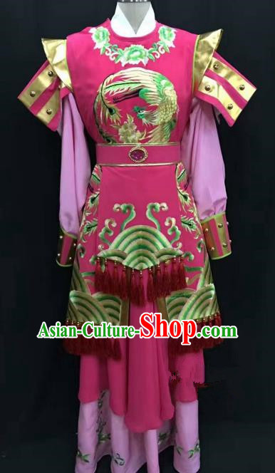 Traditional Chinese Beijing Opera Martial Lady Costume Professional Peking Opera Rosy Clothing