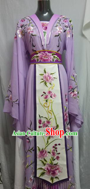Top Grade Chinese Beijing Opera Actress Princess Embroidered Purple Dress China Peking Opera Diva Costume