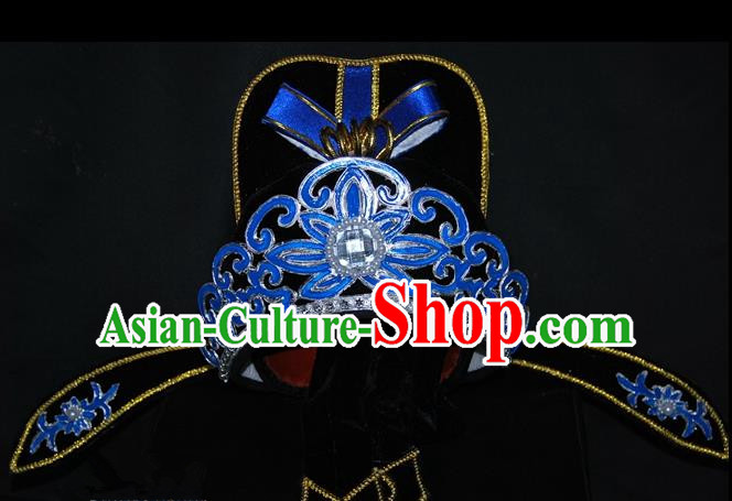 China Traditional Beijing Opera Young Men Headwear Chinese Peking Opera Niche Hats for Men