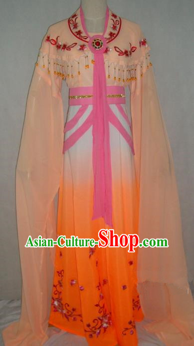 Top Grade Chinese Beijing Opera Princess Costume China Professional Peking Opera Orange Dress