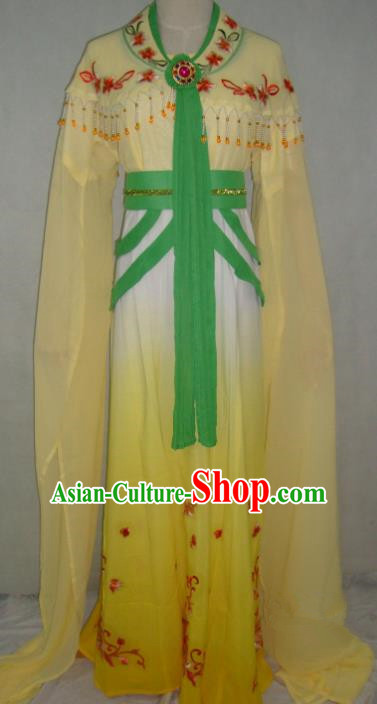 Top Grade Chinese Beijing Opera Princess Costume China Professional Peking Opera Yellow Dress